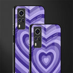 y2k purple hearts aesthetic glass case for vivo y51 image-2