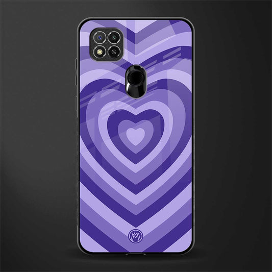 y2k purple hearts aesthetic glass case for redmi 9 image