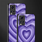 y2k purple hearts aesthetic glass case for vivo v20 pro image-2