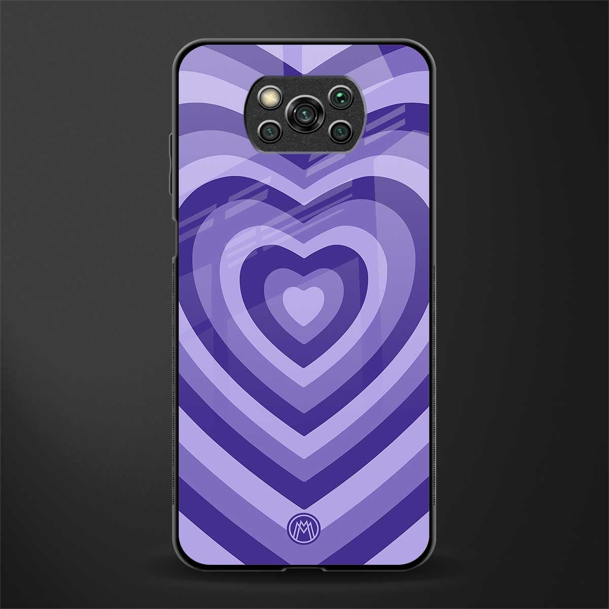 y2k purple hearts aesthetic glass case for poco x3 image