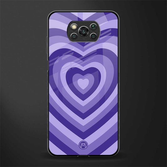 y2k purple hearts aesthetic glass case for poco x3 image