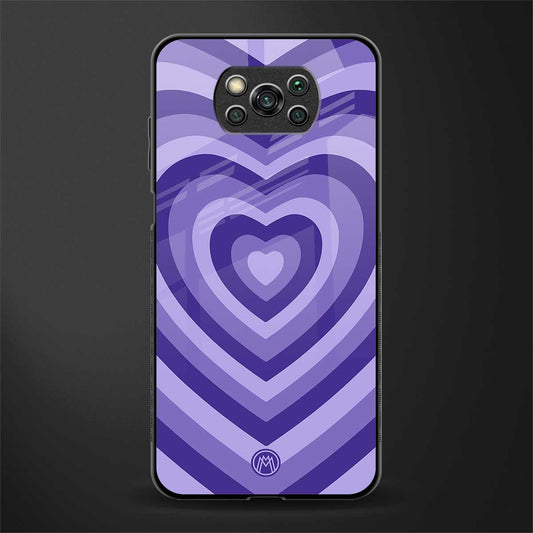 y2k purple hearts aesthetic glass case for poco x3 pro image