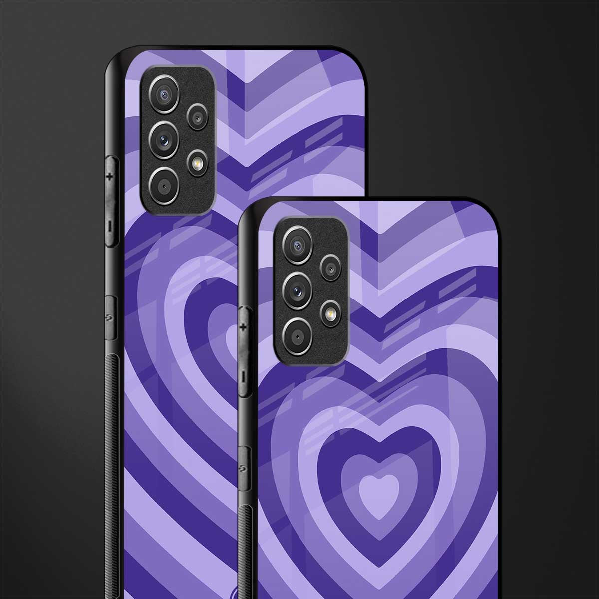 y2k purple hearts aesthetic glass case for samsung galaxy a32 4g image-2