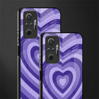 y2k purple hearts aesthetic glass case for redmi note 10 pro image-2