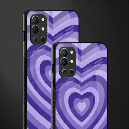 y2k purple hearts aesthetic glass case for oneplus 9r image-2