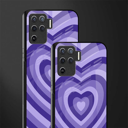 y2k purple hearts aesthetic glass case for oppo f19 pro image-2