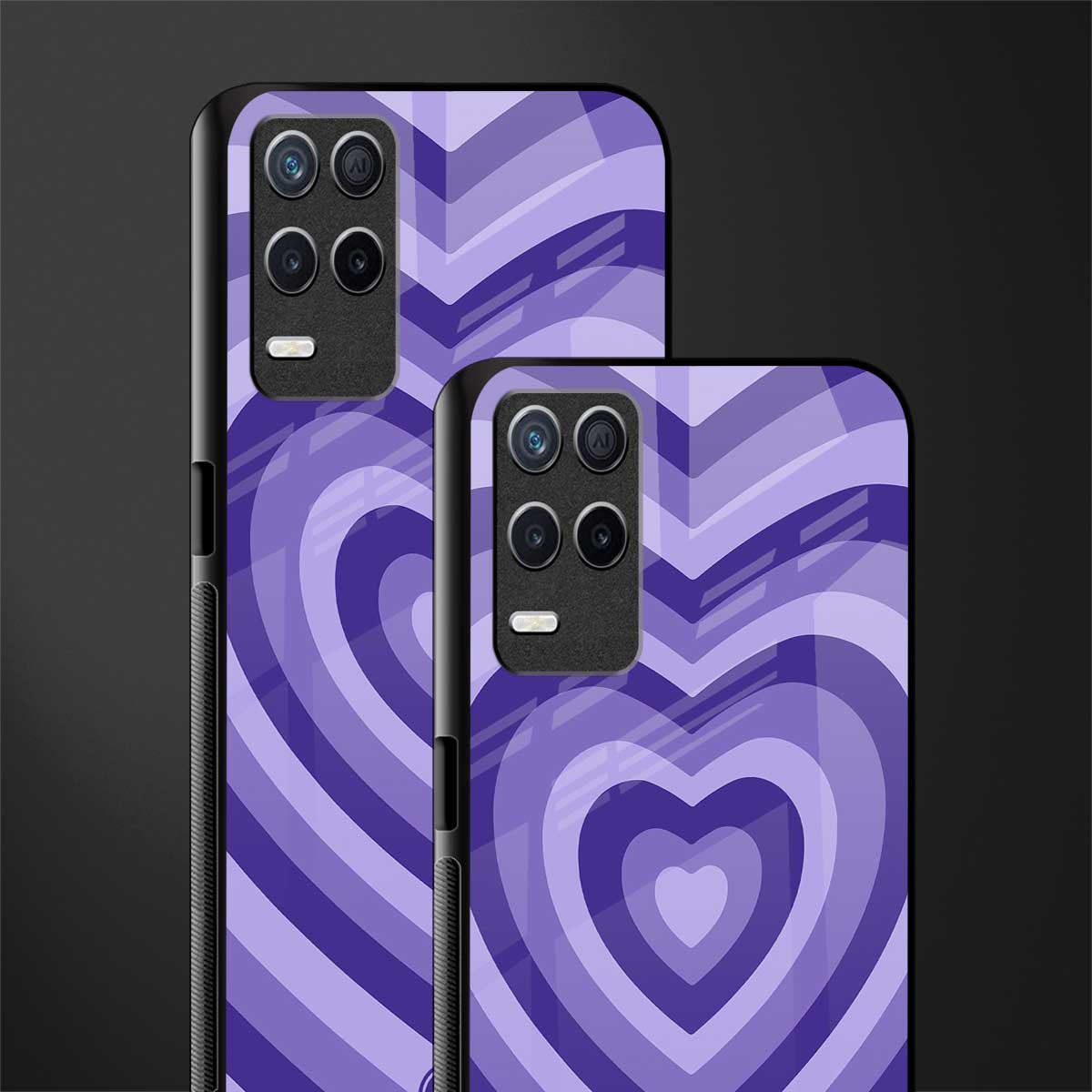 y2k purple hearts aesthetic glass case for realme 8 5g image-2
