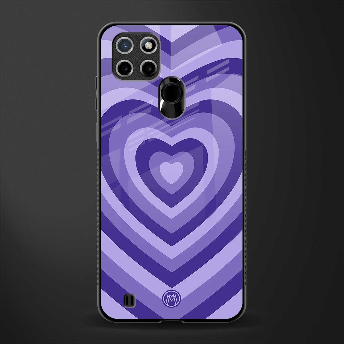 y2k purple hearts aesthetic glass case for realme c21 image