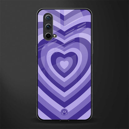 y2k purple hearts aesthetic glass case for oneplus nord ce 5g image