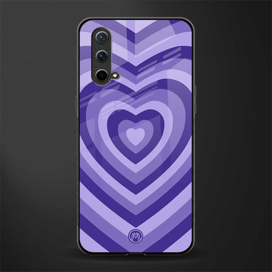 y2k purple hearts aesthetic glass case for oneplus nord ce 5g image