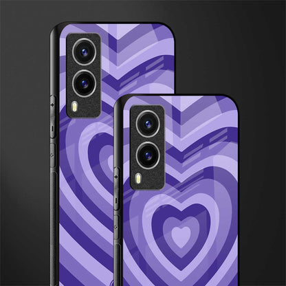 y2k purple hearts aesthetic glass case for vivo v21e 5g image-2