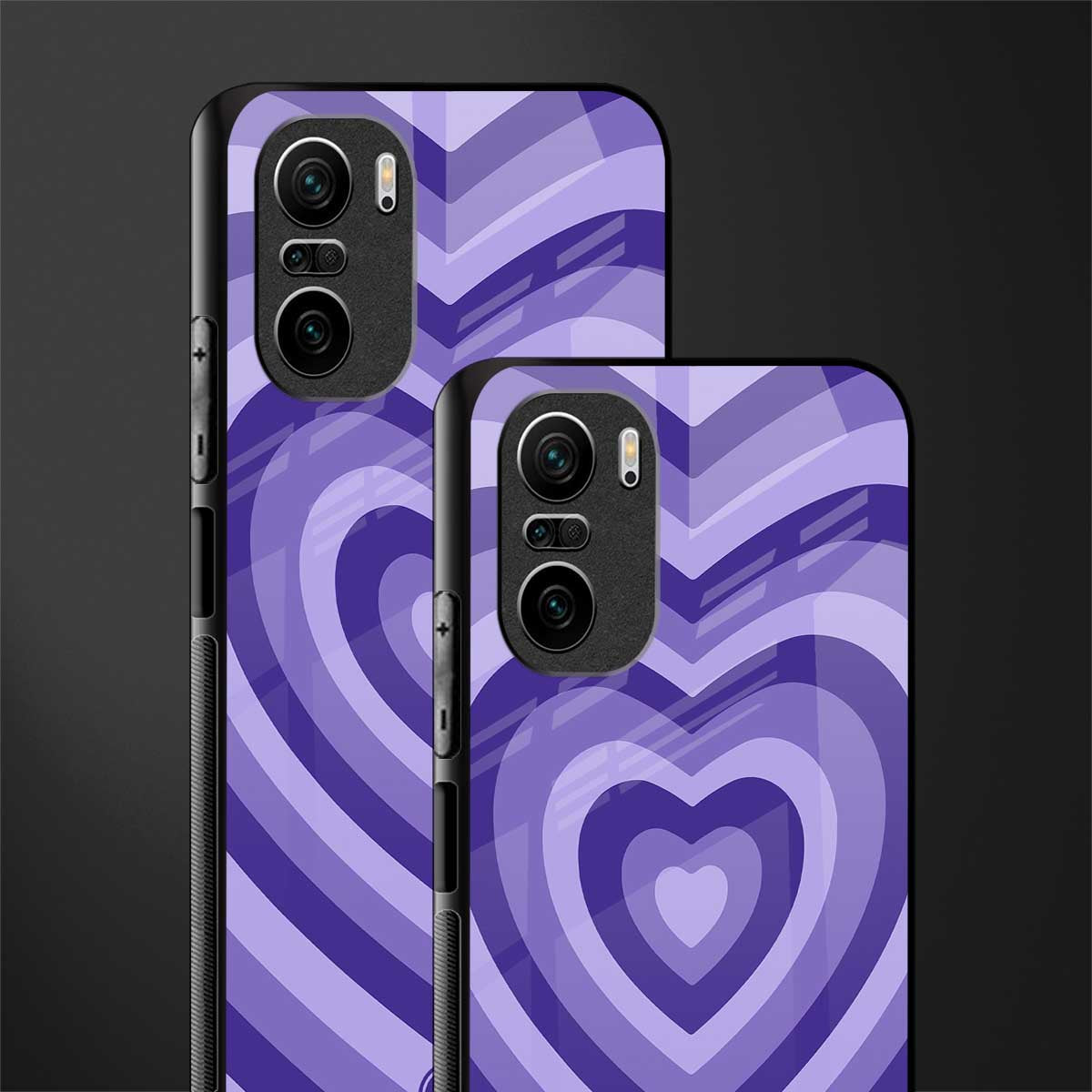 y2k purple hearts aesthetic glass case for mi 11x 5g image-2