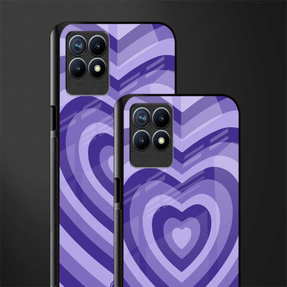 y2k purple hearts aesthetic glass case for realme 8i image-2