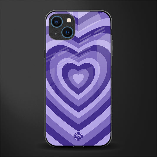 y2k purple hearts aesthetic glass case for iphone 13 image