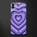 y2k purple hearts aesthetic glass case for iphone xs max image