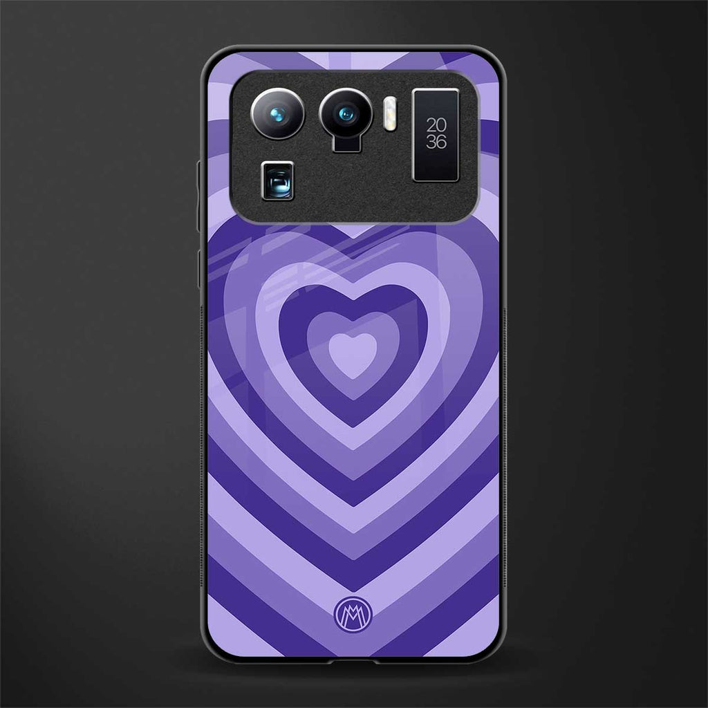 y2k purple hearts aesthetic glass case for mi 11 ultra 5g image