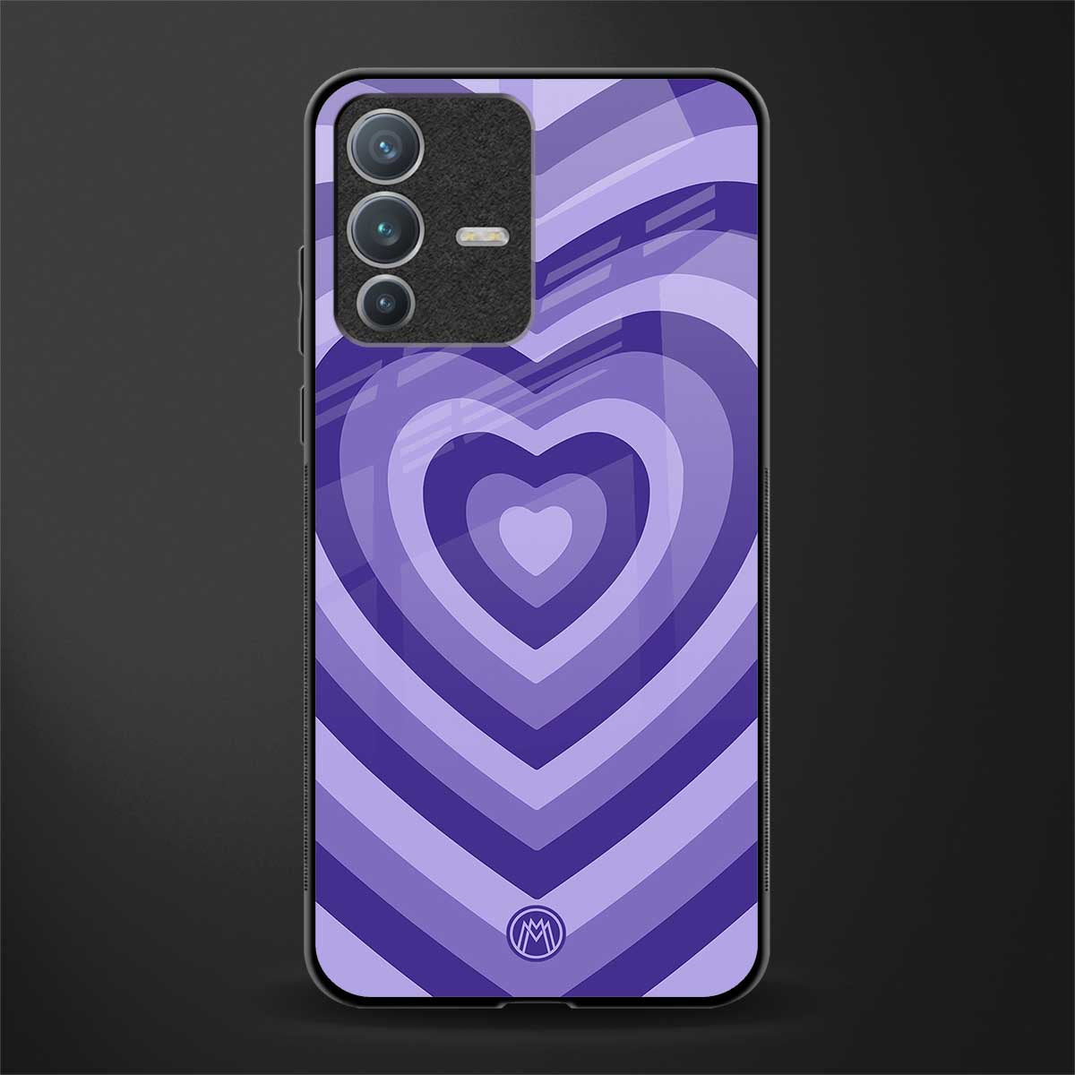 y2k purple hearts aesthetic glass case for vivo v23 pro 5g image