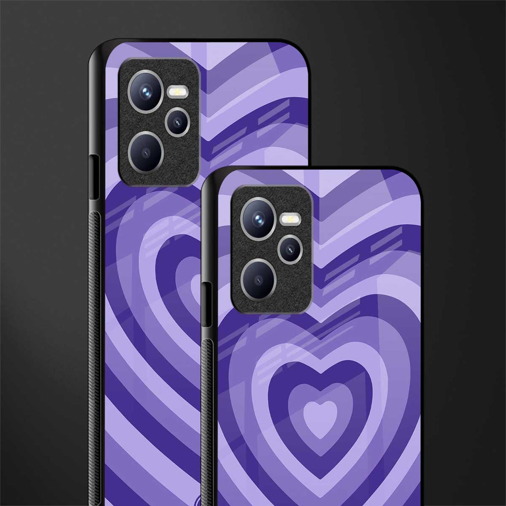 y2k purple hearts aesthetic glass case for realme c35 image-2