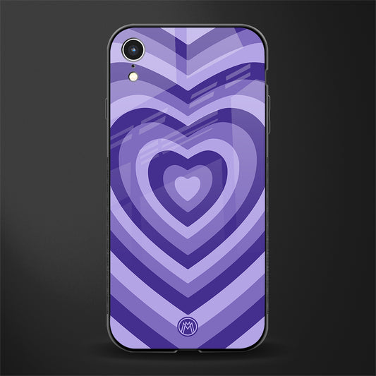 y2k purple hearts aesthetic glass case for iphone xr image