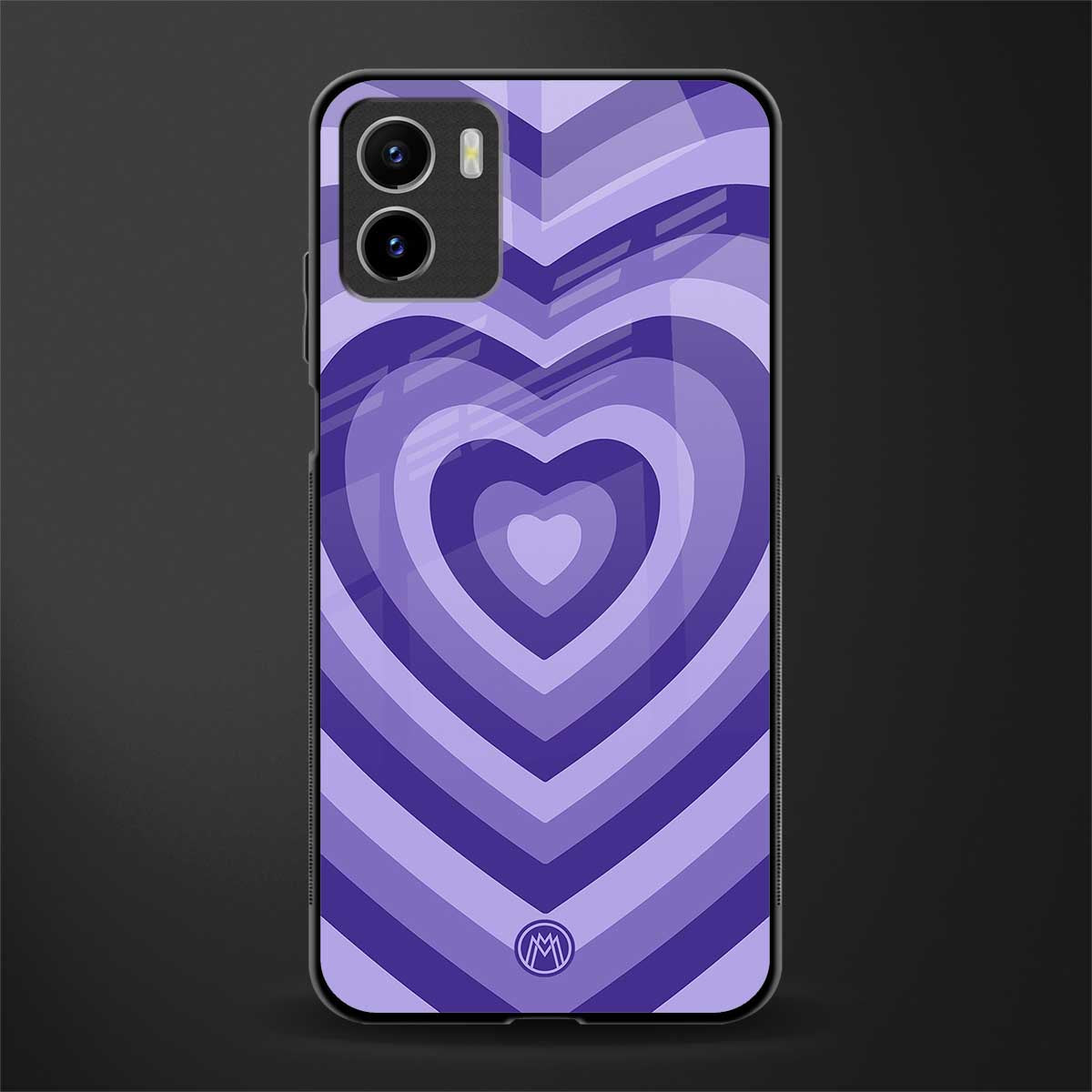 y2k purple hearts aesthetic glass case for vivo y15s image