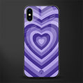 y2k purple hearts aesthetic glass case for iphone xs image