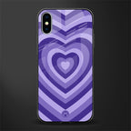 y2k purple hearts aesthetic glass case for iphone xs image
