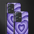 y2k purple hearts aesthetic glass case for vivo v23 5g image-2
