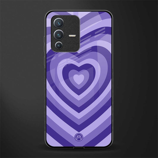 y2k purple hearts aesthetic glass case for vivo v23 5g image