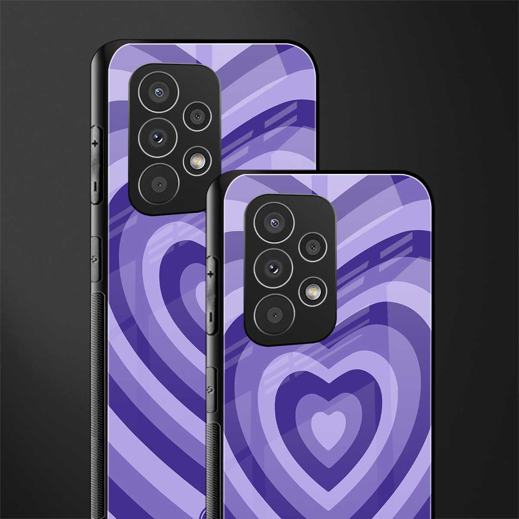y2k purple hearts aesthetic back phone cover | glass case for samsung galaxy a73 5g