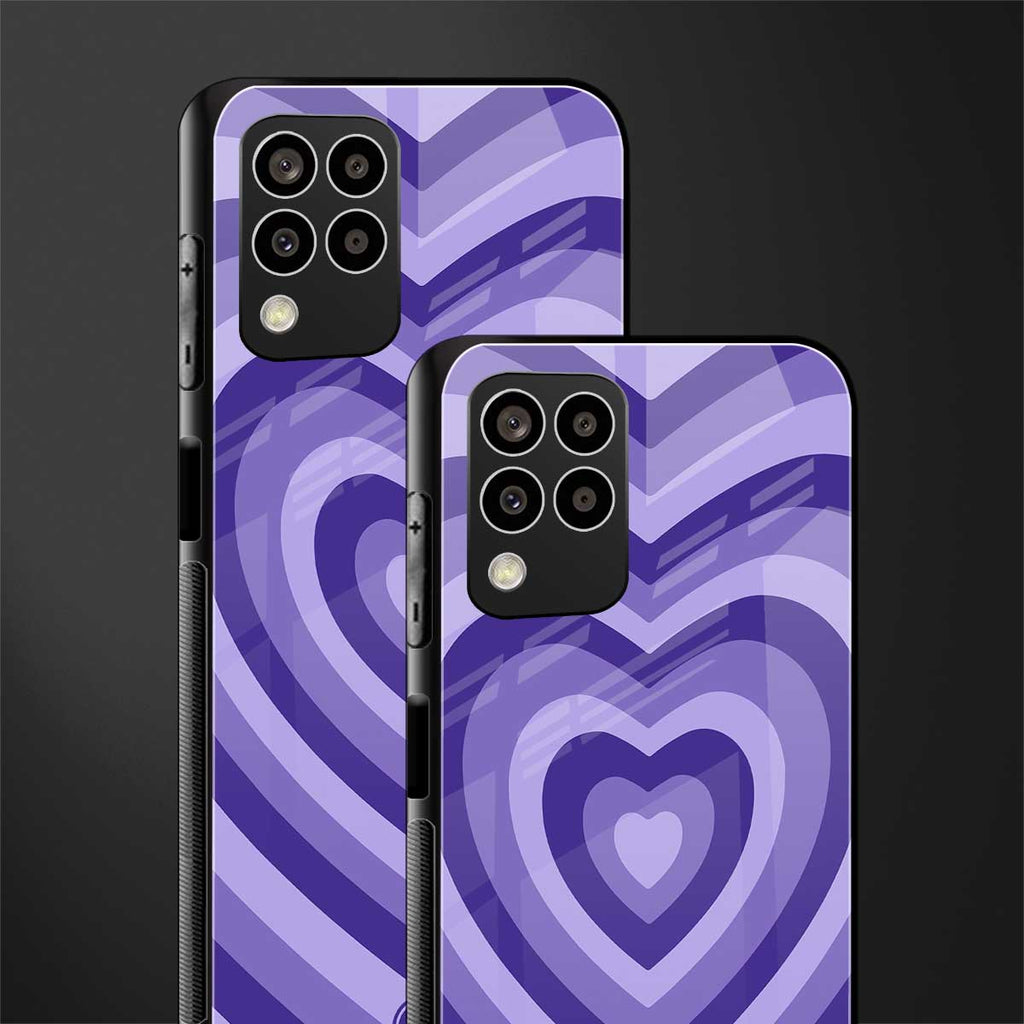 y2k purple hearts aesthetic back phone cover | glass case for samsung galaxy m33 5g
