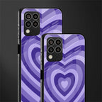 y2k purple hearts aesthetic back phone cover | glass case for samsung galaxy m33 5g