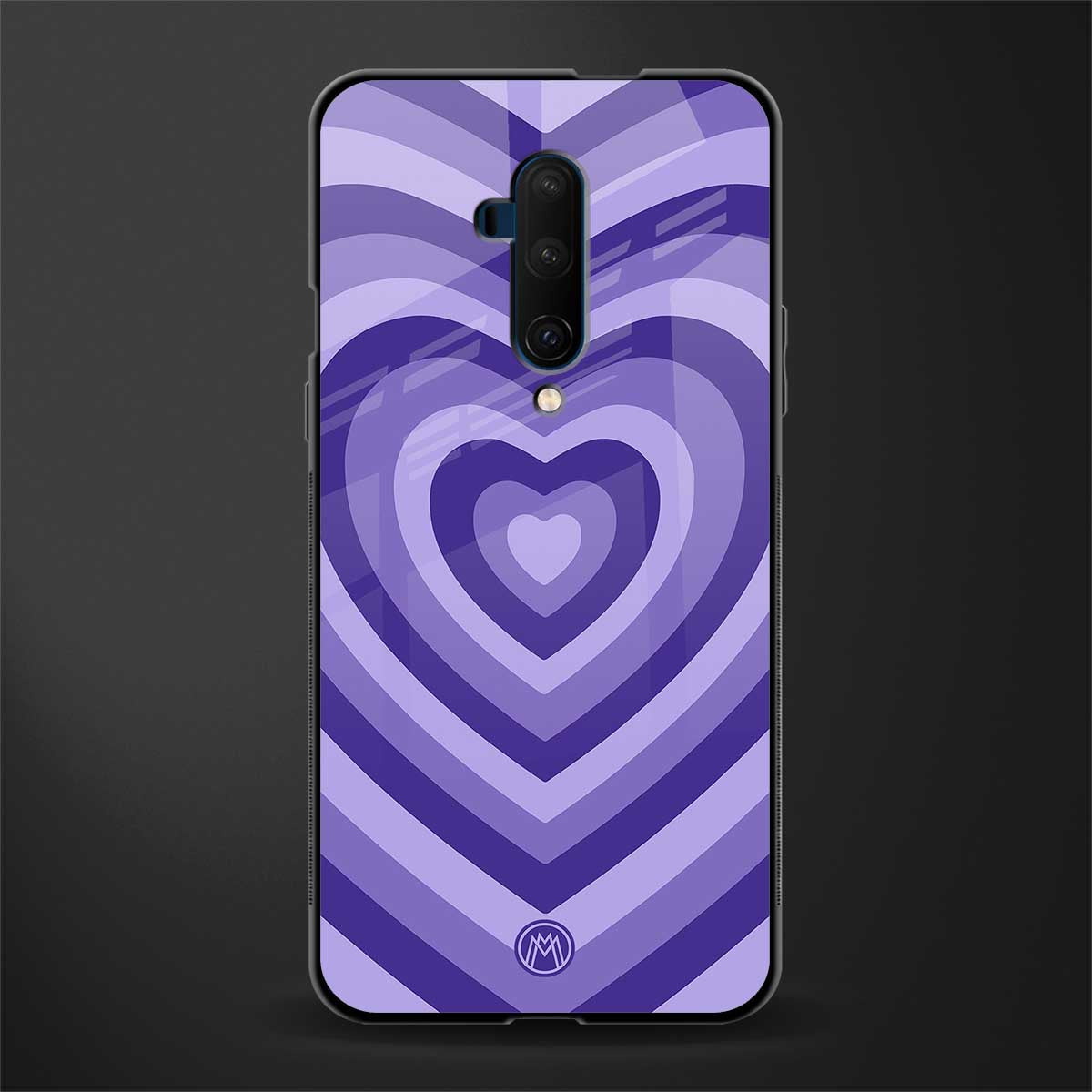 y2k purple hearts aesthetic glass case for oneplus 7t pro image