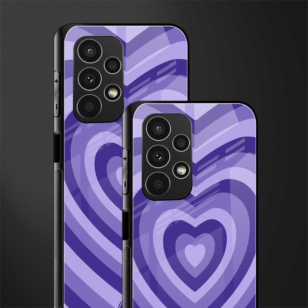 y2k purple hearts aesthetic back phone cover | glass case for samsung galaxy a13 4g