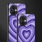 y2k purple hearts aesthetic back phone cover | glass case for oppo f21 pro 5g