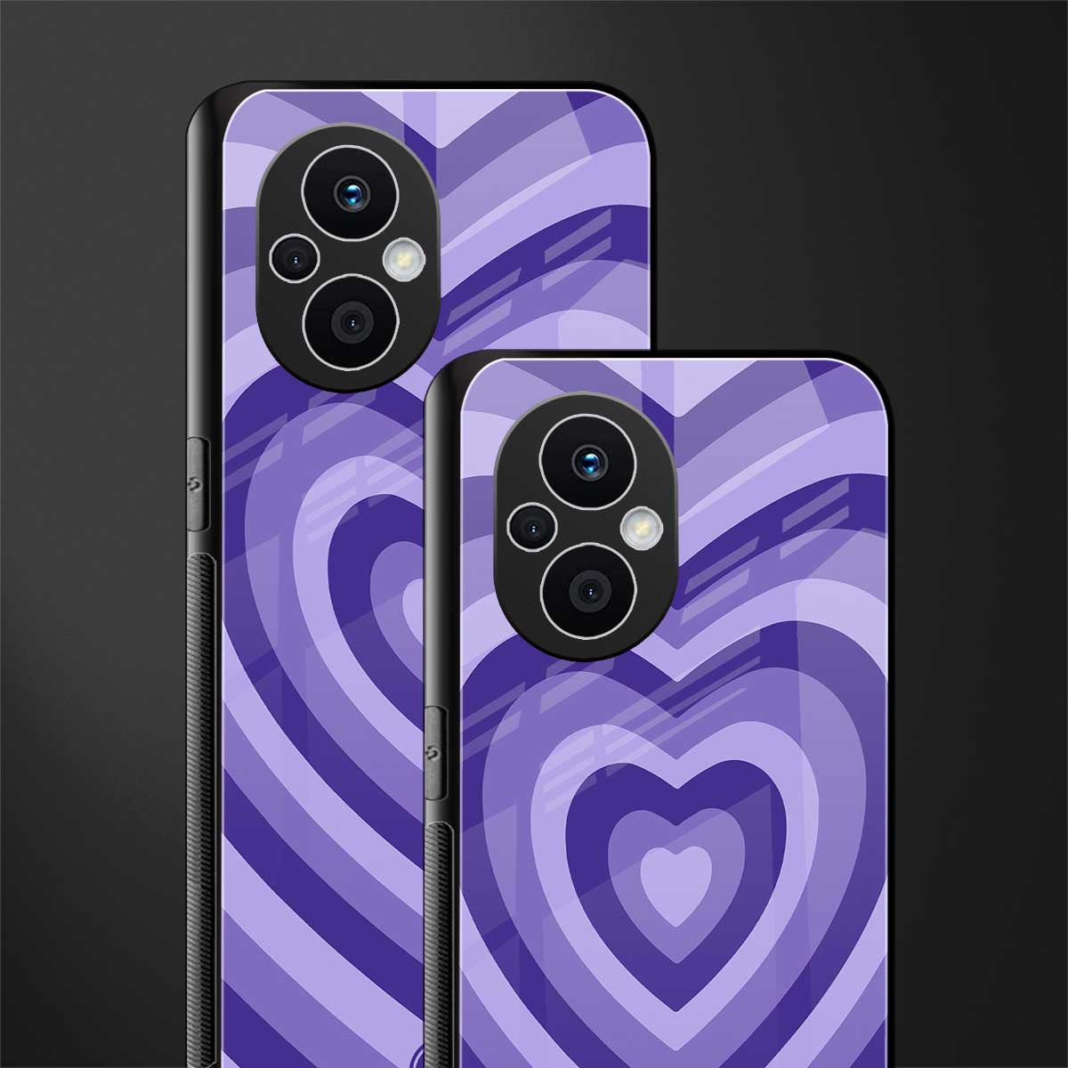 y2k purple hearts aesthetic back phone cover | glass case for oppo f21 pro 5g