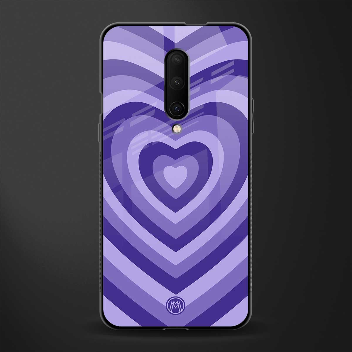 y2k purple hearts aesthetic glass case for oneplus 7 pro image