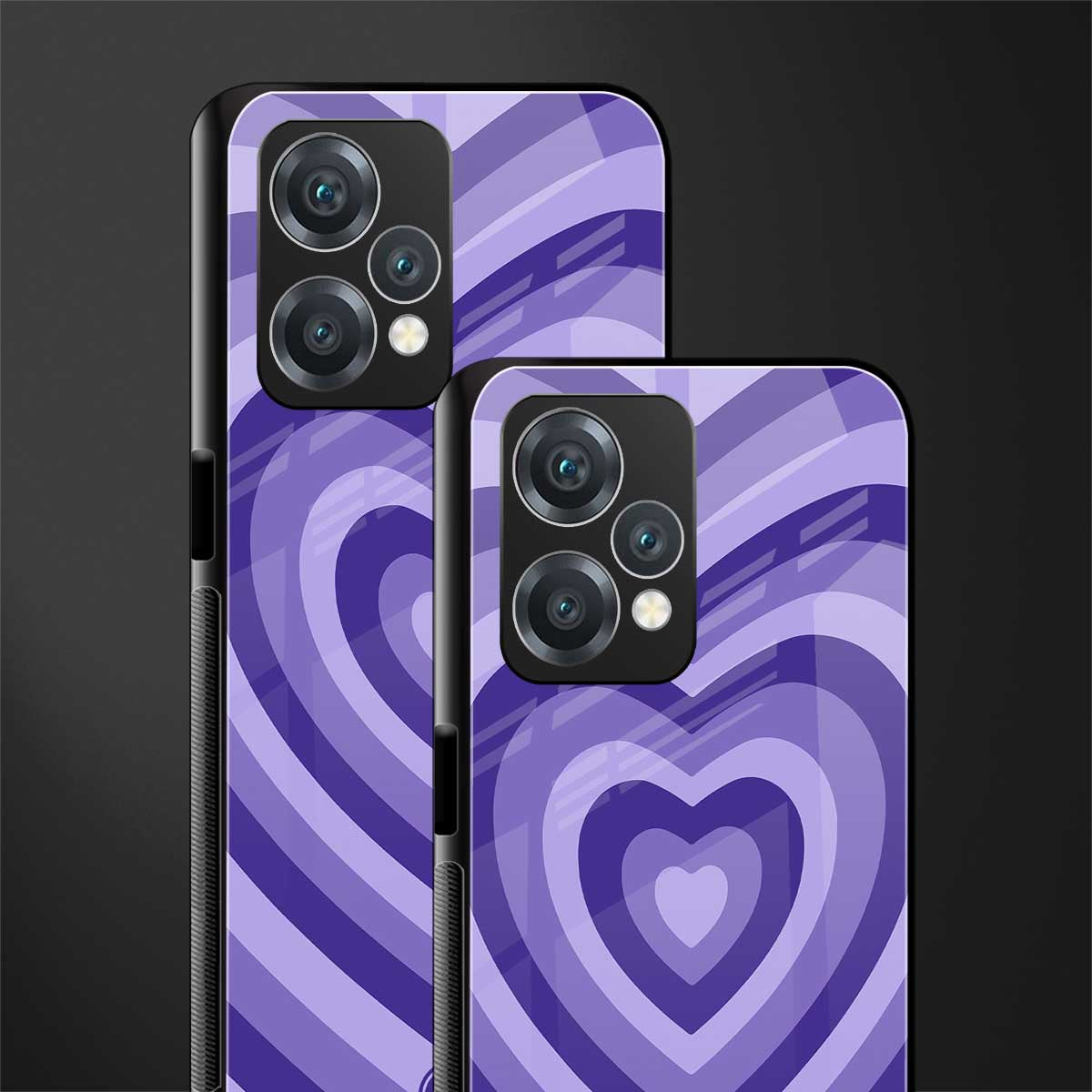 y2k purple hearts aesthetic back phone cover | glass case for oneplus nord ce 2 lite 5g