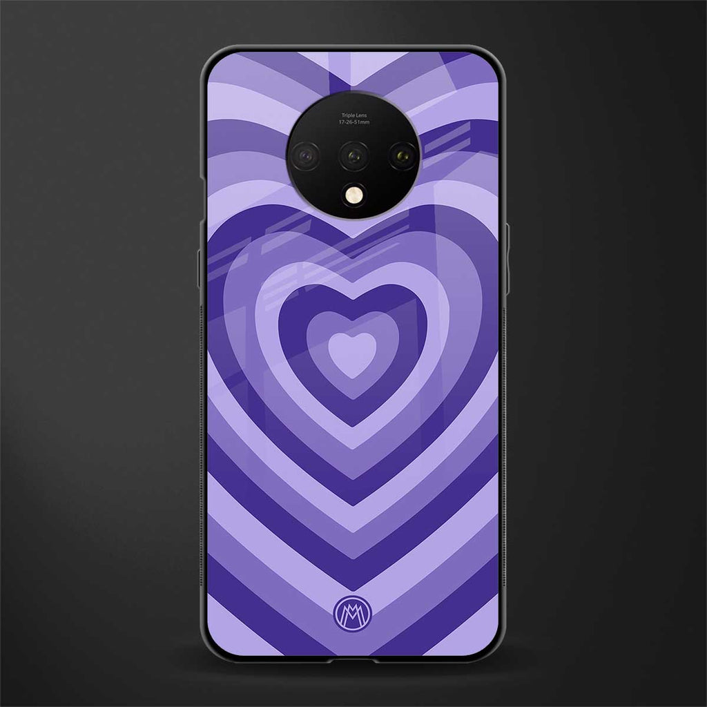 y2k purple hearts aesthetic glass case for oneplus 7t image
