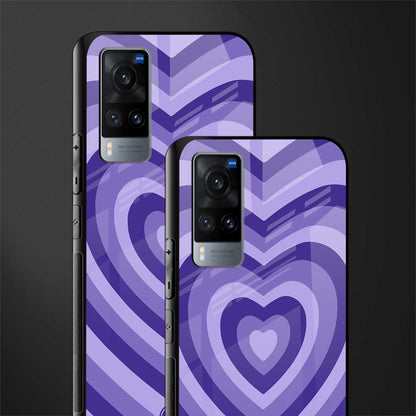 y2k purple hearts aesthetic glass case for vivo x60 image-2