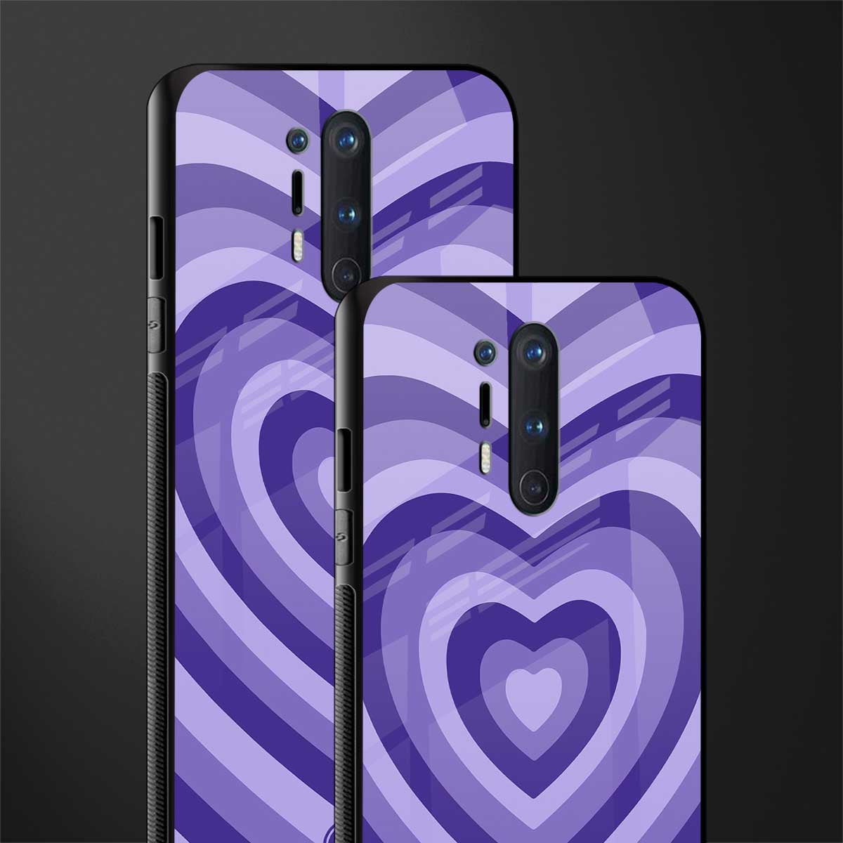y2k purple hearts aesthetic glass case for oneplus 8 pro image-2