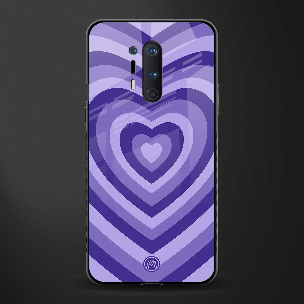 y2k purple hearts aesthetic glass case for oneplus 8 pro image