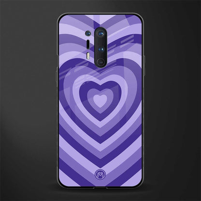 y2k purple hearts aesthetic glass case for oneplus 8 pro image