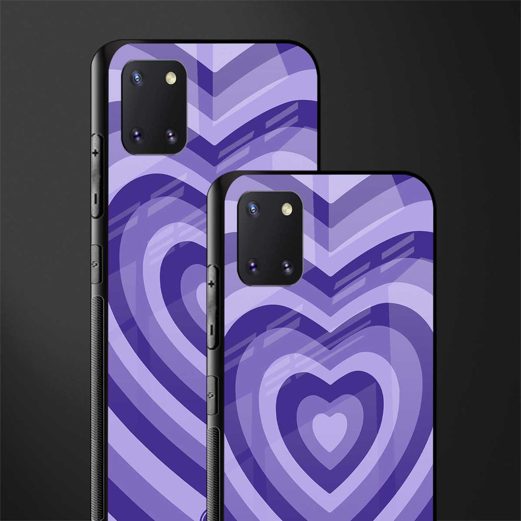 y2k purple hearts aesthetic glass case for samsung a81 image-2