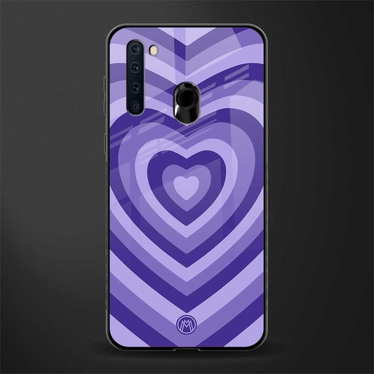 y2k purple hearts aesthetic glass case for samsung a21 image