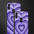 y2k purple hearts aesthetic glass case for samsung a11 image-2