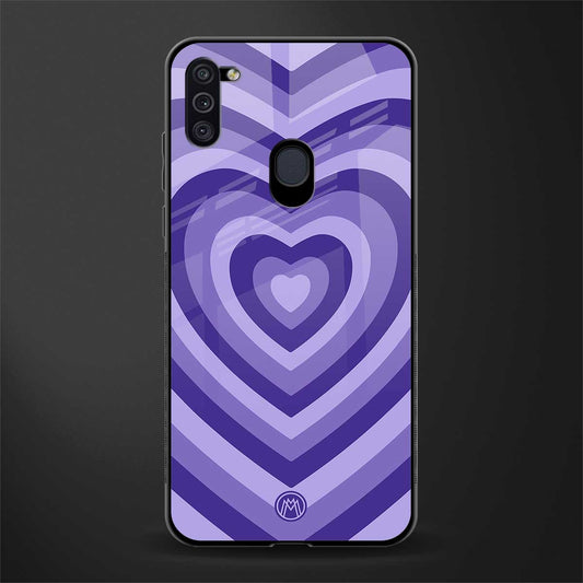y2k purple hearts aesthetic glass case for samsung galaxy m11 image