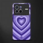 y2k purple hearts aesthetic glass case for vivo x80 image