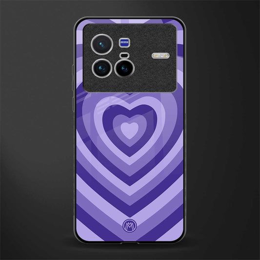 y2k purple hearts aesthetic glass case for vivo x80 image
