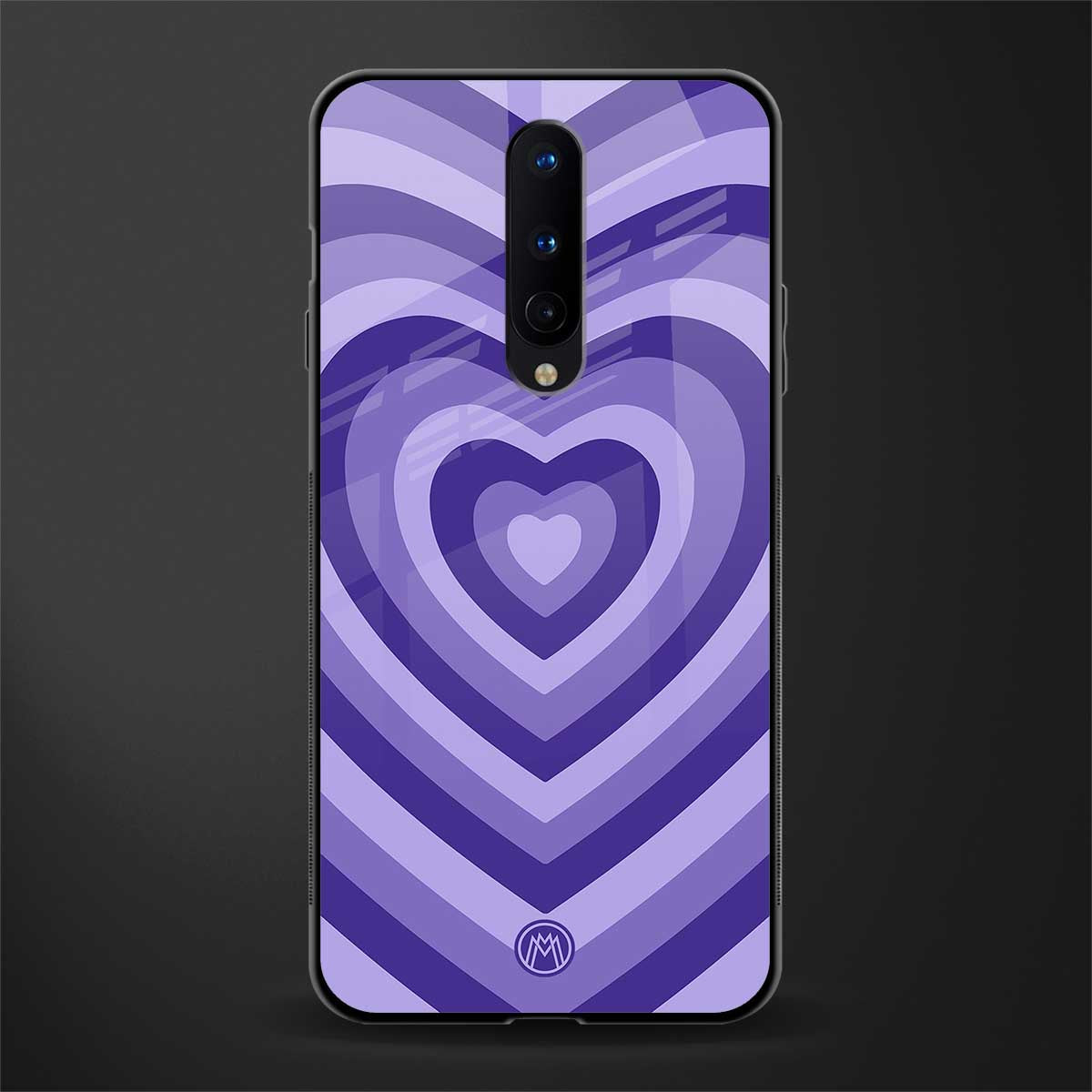 y2k purple hearts aesthetic glass case for oneplus 8 image
