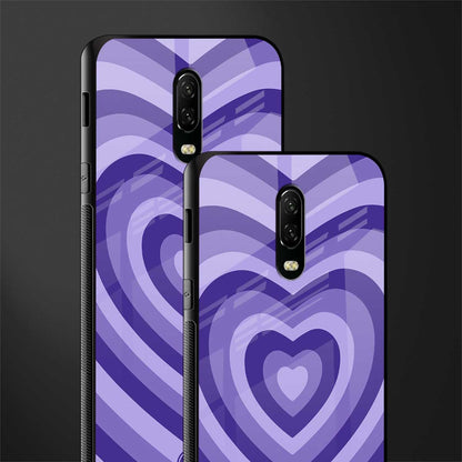 y2k purple hearts aesthetic glass case for oneplus 6t image-2